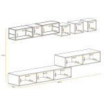 Paris Prix Ensemble Meuble TV Design "Switch III" 280cm Blanc & Noir
