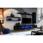 Paris Prix Ensemble Meuble TV Design "Switch IV" 300cm Noir
