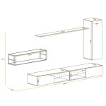 Paris Prix Ensemble Meuble TV Design "Switch IV" 300cm Noir