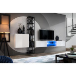 Paris Prix Ensemble Meuble TV Design "Switch VI" 270cm Noir