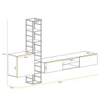 Paris Prix Ensemble Meuble TV Design "Switch VI" 270cm Noir