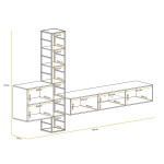 Paris Prix Ensemble Meuble TV Design "Switch VI" 270cm Noir