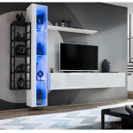 paris prix Ensemble Meuble TV Design "Switch VII" 240cm Blanc & Noir