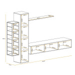 Paris Prix Ensemble Meuble TV Design "Switch VII" 240cm Naturel & Noir