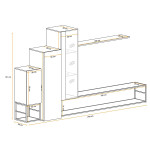 Paris Prix Ensemble Meuble TV Design "Switch VIII" 240cm Gris & Noir