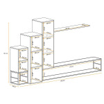 Paris Prix Ensemble Meuble TV Design "Switch VIII" 240cm Gris & Noir