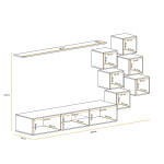 Paris Prix Ensemble Meuble TV Design "Switch XXI" 260cm Blanc