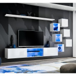 paris prix Ensemble Meuble TV Design "Switch XXI" 260cm Blanc