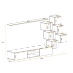 Paris Prix Ensemble Meuble TV Design "Switch XXI" 260cm Gris