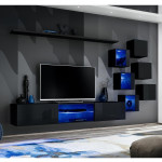 paris prix Ensemble Meuble TV Design "Switch XXI" 260cm Noir