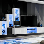 paris prix Ensemble Meuble TV Design "Switch XXII" 210cm Blanc