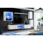 Paris Prix Ensemble Meuble TV Design "Switch XXIII" 250cm Blanc