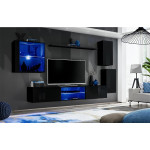 Paris Prix Ensemble Meuble TV Design "Switch XXIII" 250cm Noir