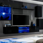 paris prix Ensemble Meuble TV Design "Switch XXIII" 250cm Noir