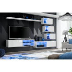 Paris Prix Ensemble Meuble TV Design "Switch XXIV" 250cm Blanc