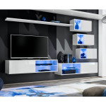 paris prix Ensemble Meuble TV Design "Switch XXIV" 250cm Blanc