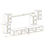 Paris Prix Ensemble Meuble TV Design "Switch XXV" 280cm Noir