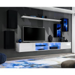 paris prix Ensemble Meuble TV Design "Switch XXV" 280cm Noir & Blanc