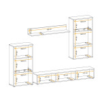 Paris Prix Ensemble Meuble TV Design "Wow" 255cm Naturel
