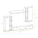 Paris Prix Ensemble Meuble TV Design "Wow" 255cm Naturel