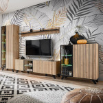paris prix Ensemble Meuble TV "Liam" 320cm Naturel & Noir