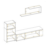 Paris Prix Ensemble Meuble TV "Maze I" 200cm Blanc & Naturel
