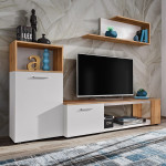 paris prix Ensemble Meuble TV "Maze I" 200cm Blanc & Naturel