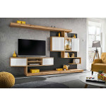 Paris Prix Ensemble Meuble TV "Palermo" 300cm Naturel & Anthracite