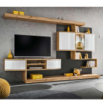 paris prix Ensemble Meuble TV "Palermo" 300cm Naturel & Anthracite