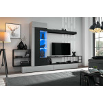 Paris Prix Ensemble Meuble TV "Rebel" 300cm Gris & Noir