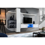 Paris Prix Ensemble Meuble TV "Switch V" 270cm Blanc & Noir
