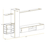 Paris Prix Ensemble Meuble TV "Switch V" 270cm Blanc & Noir