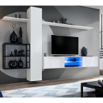 paris prix Ensemble Meuble TV "Switch V" 270cm Blanc & Noir