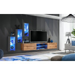 Paris Prix Ensemble Meuble TV "Switch XXII" 210cm Gris & Naturel