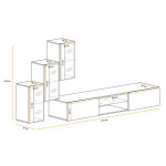 Paris Prix Ensemble Meuble TV "Switch XXII" 210cm Gris & Naturel