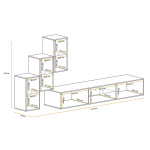 Paris Prix Ensemble Meuble TV "Switch XXII" 210cm Gris & Naturel