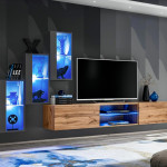 paris prix Ensemble Meuble TV "Switch XXII" 210cm Gris & Naturel