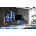 Paris Prix Ensemble Meuble TV "Switch XXII" 210cm Naturel & Gris