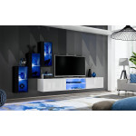 Paris Prix Ensemble Meuble TV "Switch XXII" 210cm Noir & Blanc