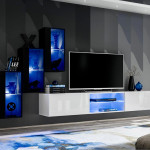 paris prix Ensemble Meuble TV "Switch XXII" 210cm Noir & Blanc