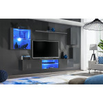 Paris Prix Ensemble Meuble TV "Switch XXIII" 250cm Gris