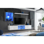 Paris Prix Ensemble Meuble TV "Switch XXIII" 250cm Gris & Blanc