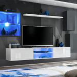 paris prix Ensemble Meuble TV "Switch XXIII" 250cm Gris & Blanc
