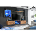 Paris Prix Ensemble Meuble TV "Switch XXIII" 250cm Gris & Naturel