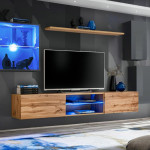 paris prix Ensemble Meuble TV "Switch XXIII" 250cm Gris & Naturel