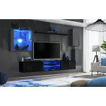 Paris Prix Ensemble Meuble TV "Switch XXIII" 250cm Gris & Noir
