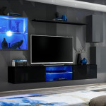 paris prix Ensemble Meuble TV "Switch XXIII" 250cm Gris & Noir