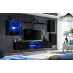 Paris Prix Ensemble Meuble TV "Switch XXIII" 250cm Noir & Gris