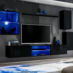 paris prix Ensemble Meuble TV "Switch XXIII" 250cm Noir & Gris