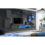 Paris Prix Ensemble Meuble TV "Switch XXV" 280cm Gris